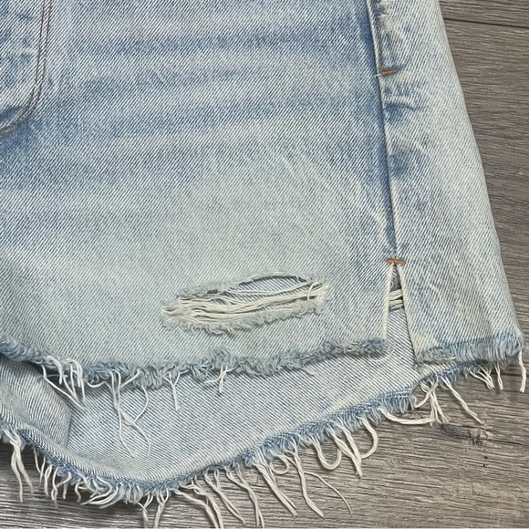 Agolde Shorts Womens Jaden Blue Denim High Rise Distressed Grunge Cut Off sz 24 - Picture 4 of 9